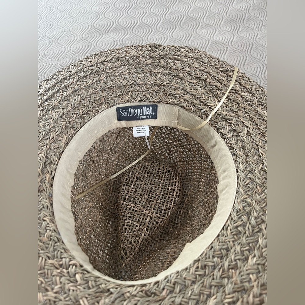 Free People X San Diego Hat Company Seagrass fedora with shell trim - Picture 12 of 15
